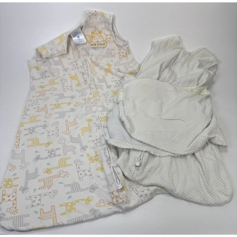 Lot 2 Halo Sleepsack Swaddle Animal Print Cream Newborn & Small Sizes